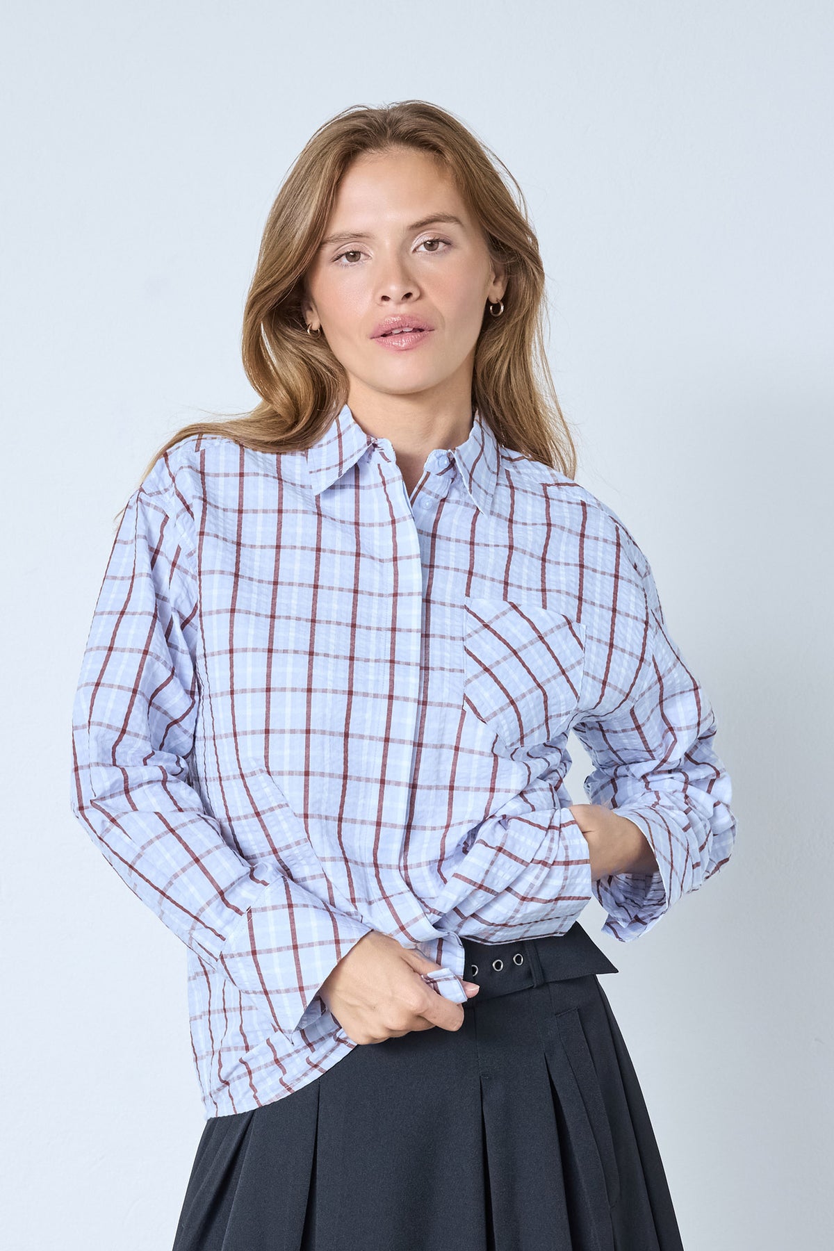 MileyCC Oversize Skjorta 23-Pale Blue - 45036