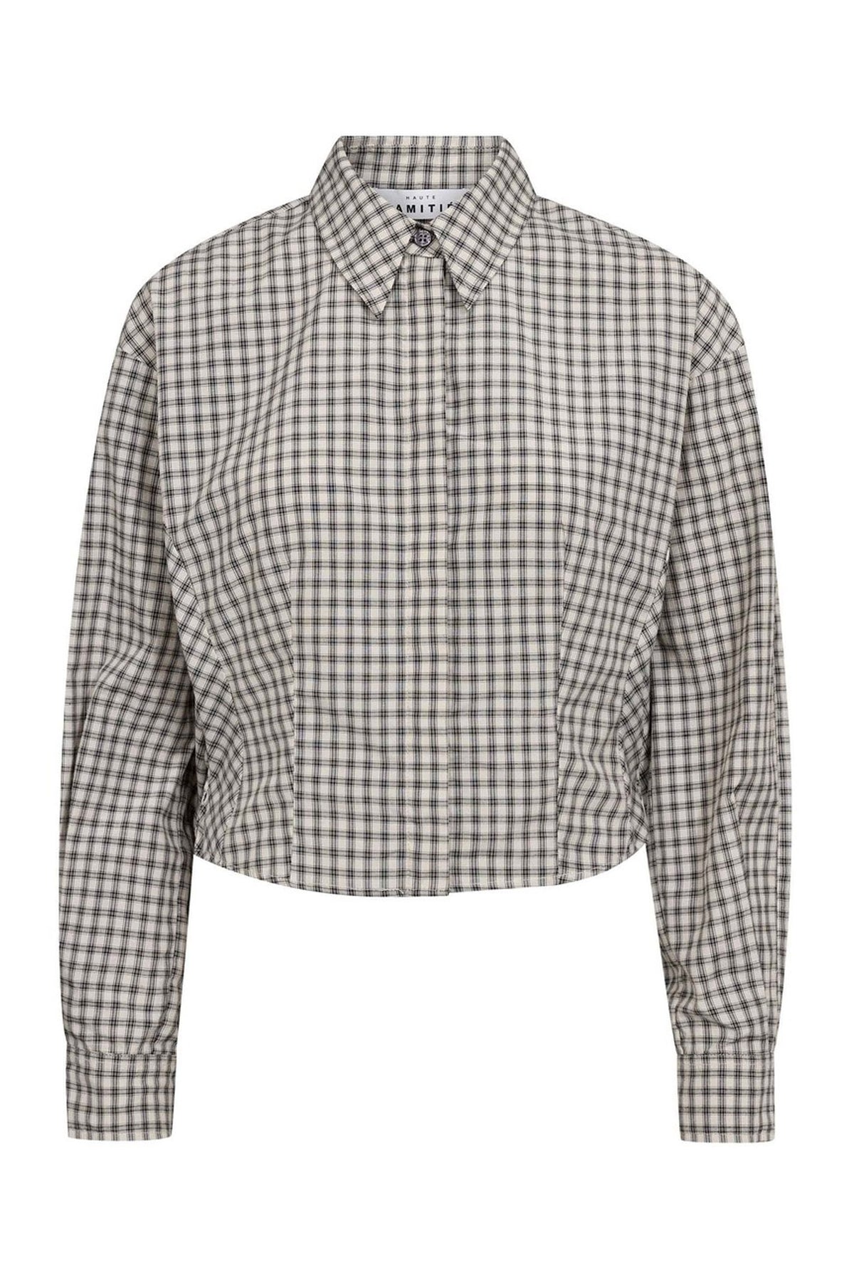 Mimosa Check Smock Shirt Grårutig - HL10815