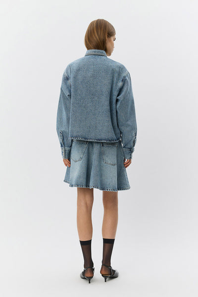 NASHSW DENIM BOXY SHIRT JACKET 5036 Blå - S261475 Thumbnail