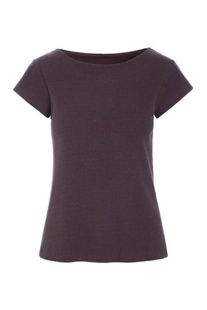 Naibu rib t-shirt RAISIN - 261-4079-5086