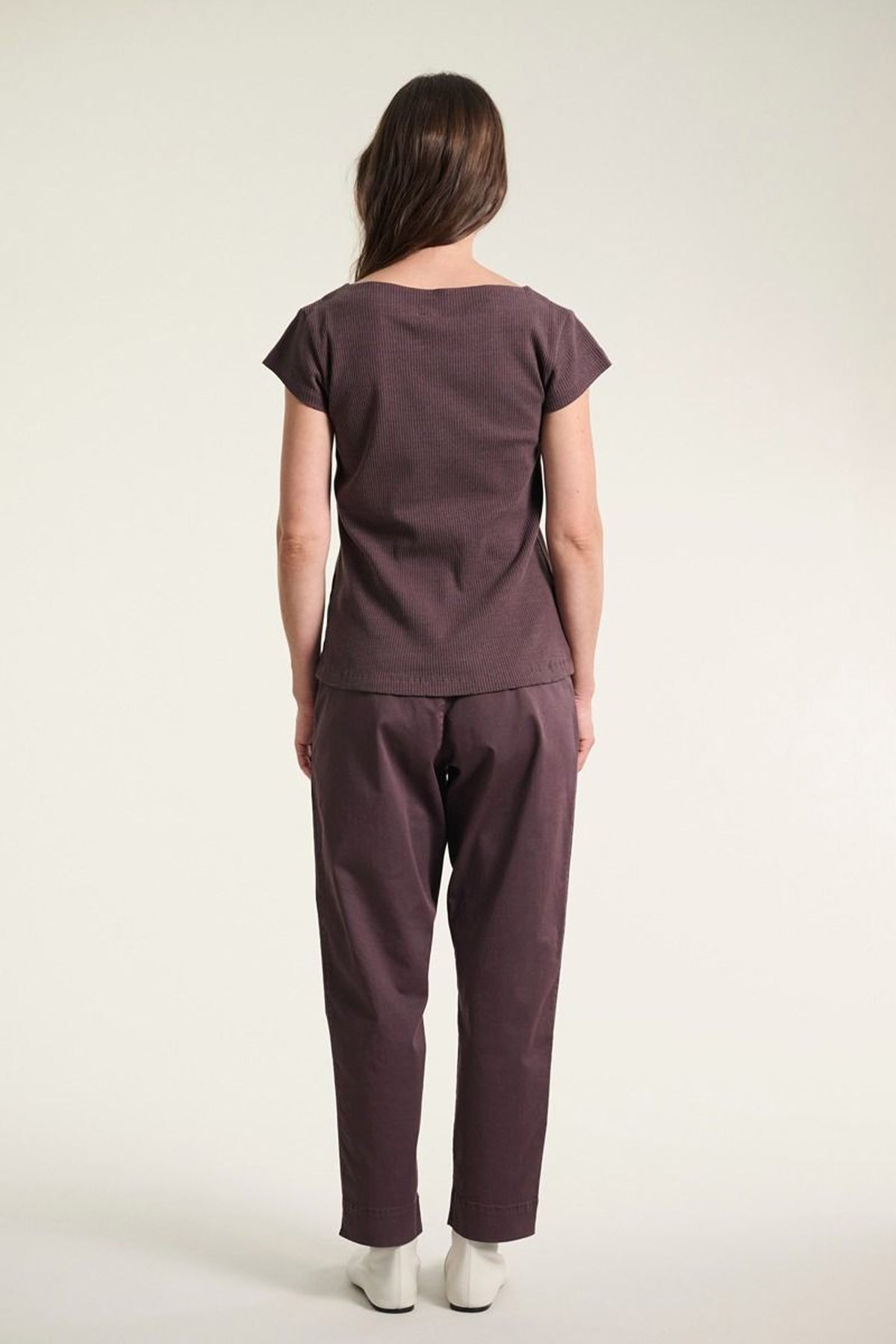Naibu rib t-shirt RAISIN - 261-4079-5086