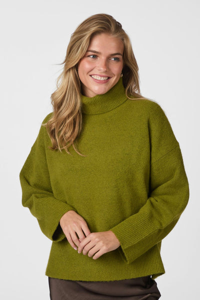 Naline Knit Blouse SAGE GREEN - 165512 Thumbnail
