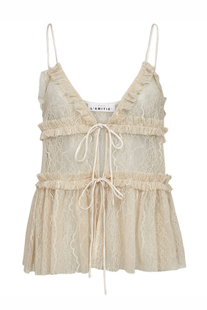 New Lace Tie Top Seashell - HL10538