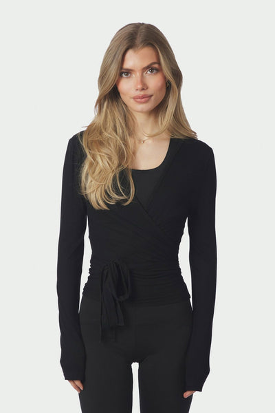 Nia Jersey Wrap Svart - 165501 Thumbnail