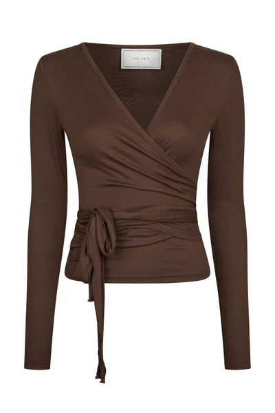 Nia Jersey Wrap Chokladbrun - 165501 Thumbnail