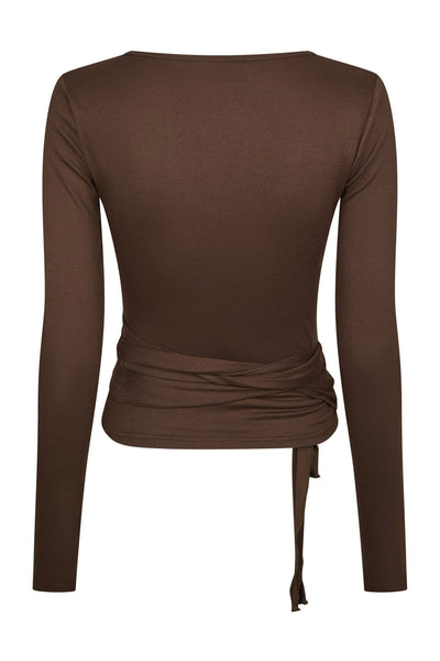 Nia Jersey Wrap Chokladbrun - 165501 Thumbnail