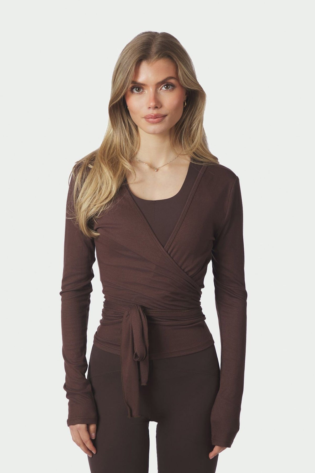 Nia Jersey Wrap Chokladbrun - 165501