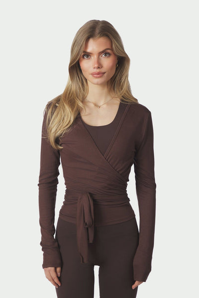 Nia Jersey Wrap Chokladbrun - 165501 Thumbnail