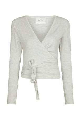 Nia Jersey Wrap Ljusgrå Melerad - 165501