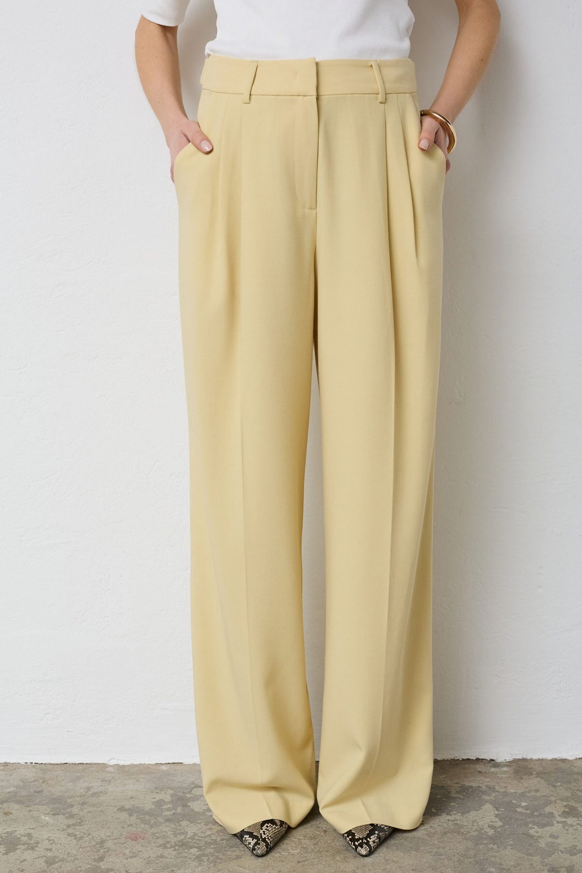 NilanCC Pleat LLPant 171-PaleYellow - 41061