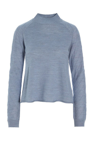 Nisu stickad tröja Steel Blue - 257-1076-5448