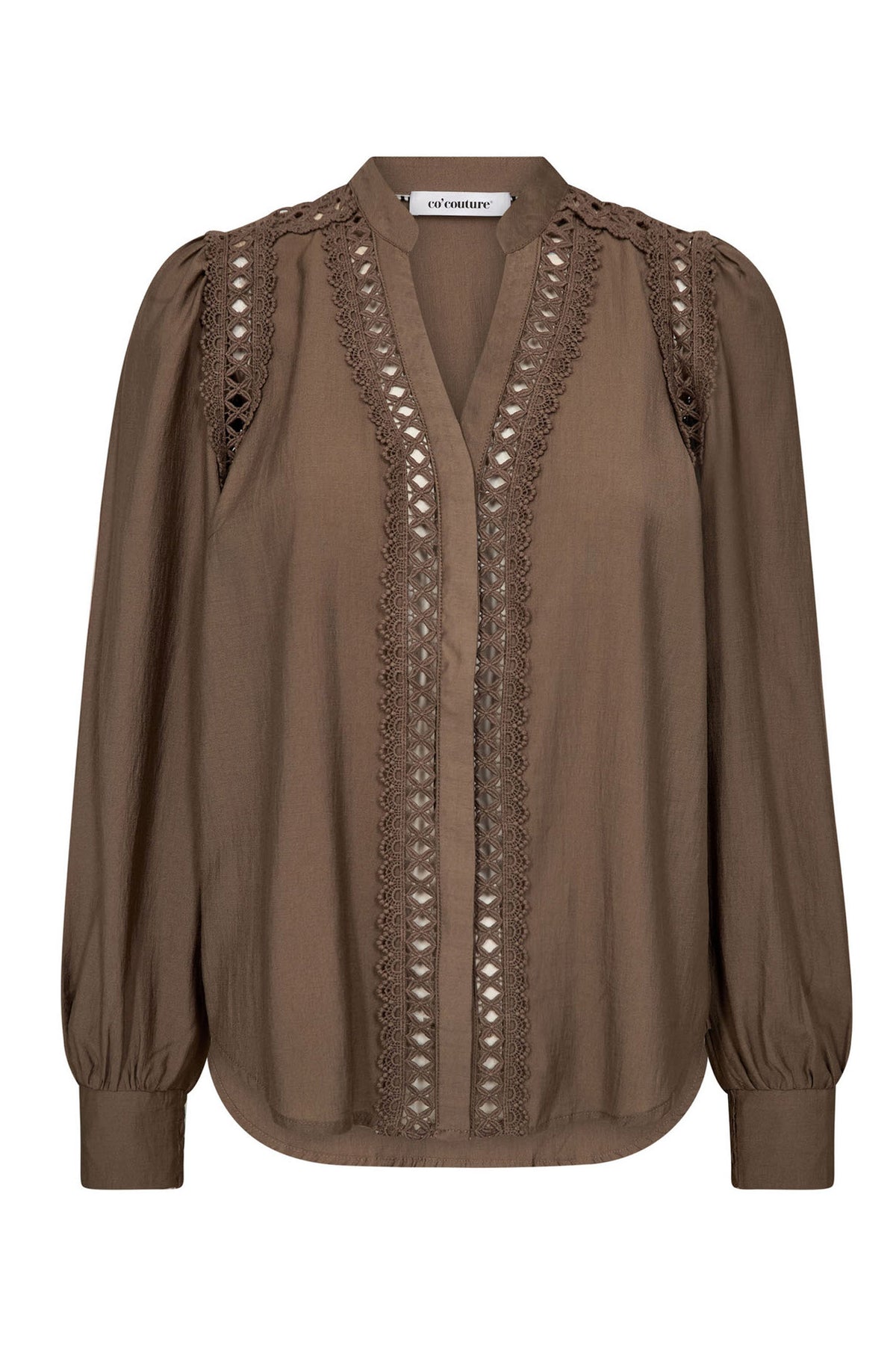 NotisCC Lace V-Shirt 154-Walnut - 45074