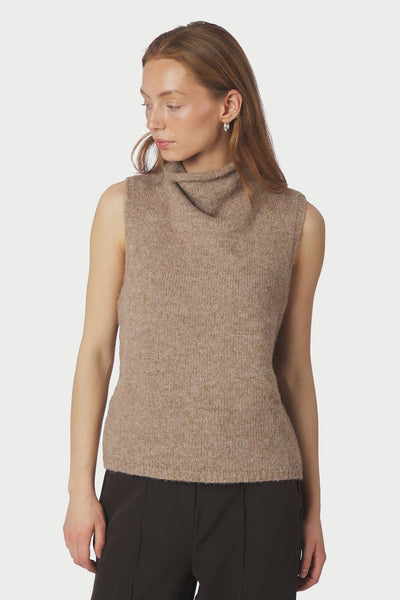 Odelia Knit Top Dark Sand - 161753 Thumbnail