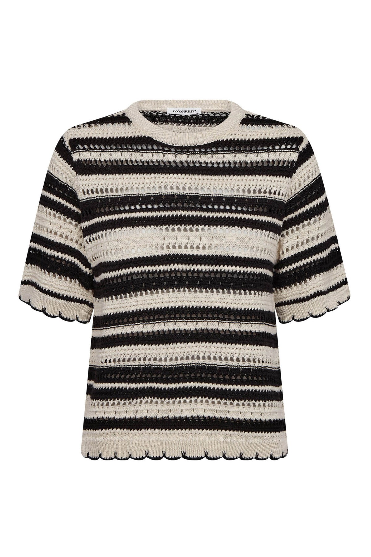 OdetteCC Stripe SS O-Knit 1196-OffWhite-B - 42018
