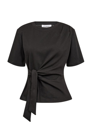 OrianeCC Pleat Tie Tee 65001-Svart - 500096