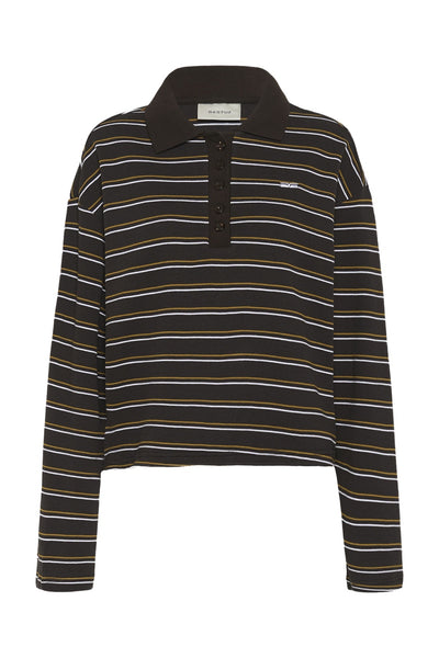 GZpilova LS polo tee Ganache randig - 109843 - 10911483 Thumbnail
