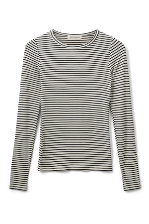 PETRICIASW STRIPE T-SHIRT LONG 1017 Black striped - SNOS704