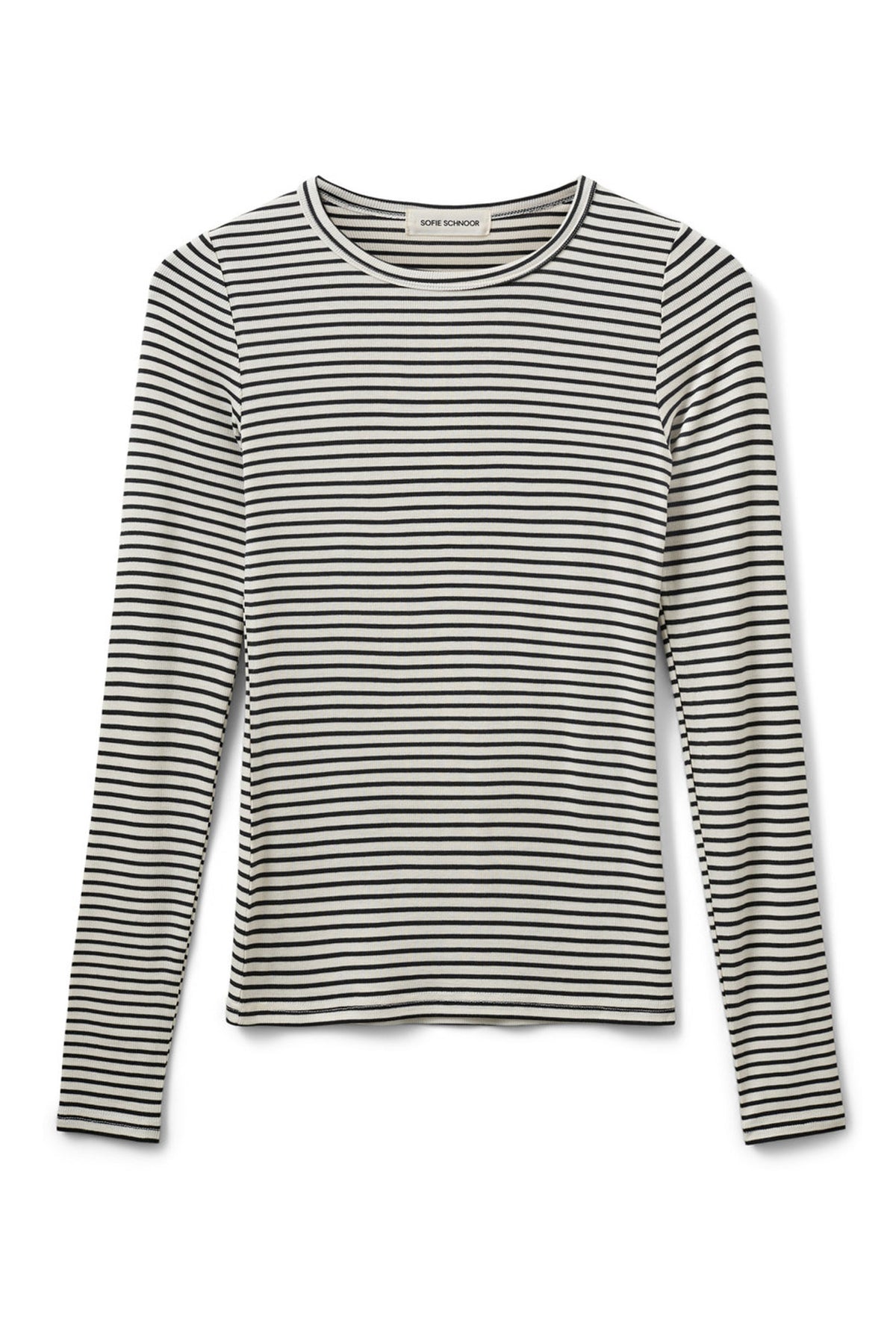 PETRICIASW STRIPE T-SHIRT LONG 1017 Svartrandig - SNOS704