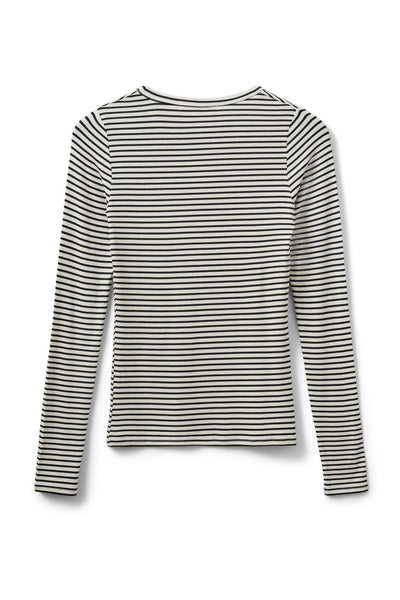 PETRICIASW STRIPE T-SHIRT LONG 1017 Svartrandig - SNOS704 Thumbnail