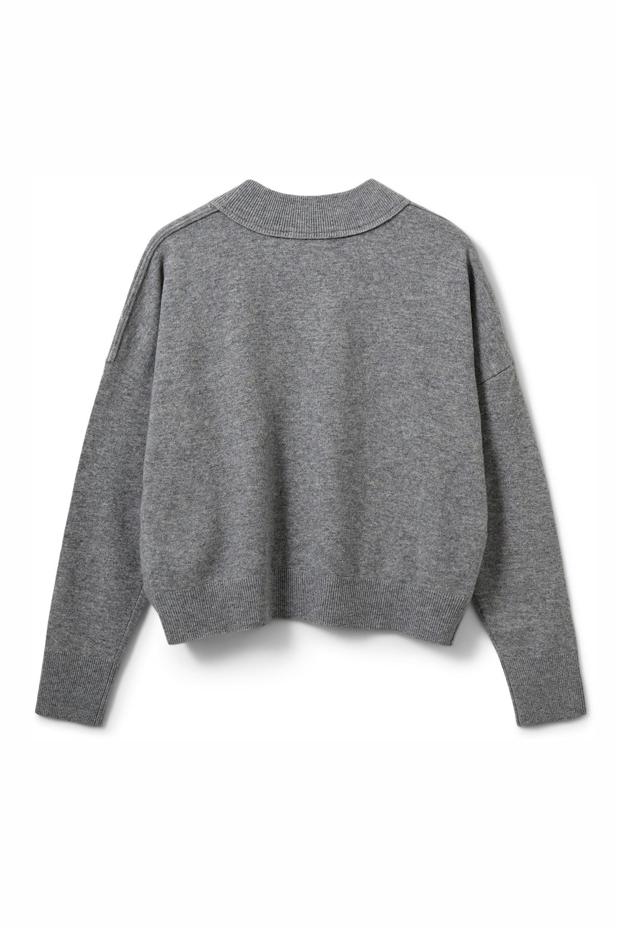 PORTIASW STICKAD TRÖJA 8000 Grey Melange - S261355
