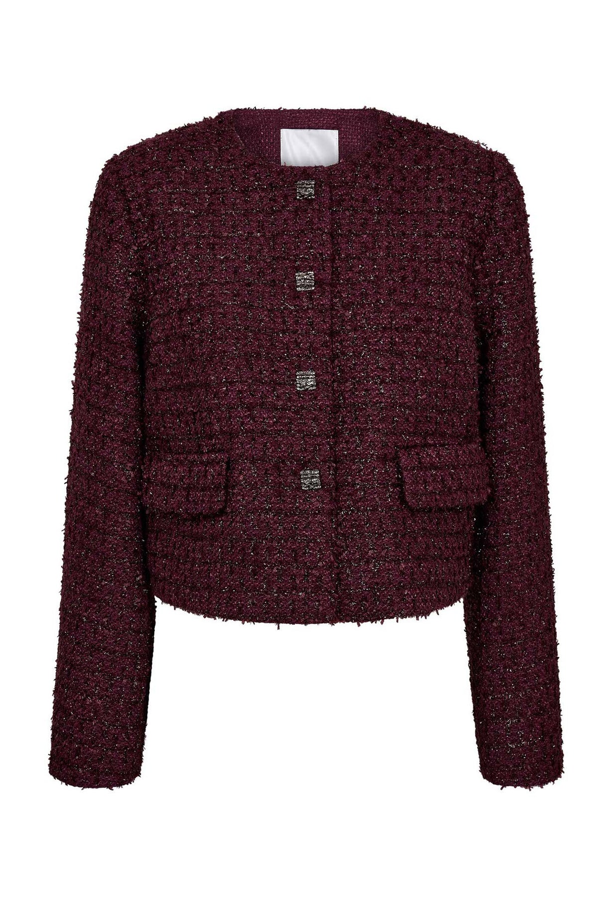 PeachCC Bouclé-jacka 67-Plum - 30357
