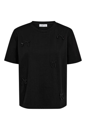 Pearl Bow Tee Svart - HL10027