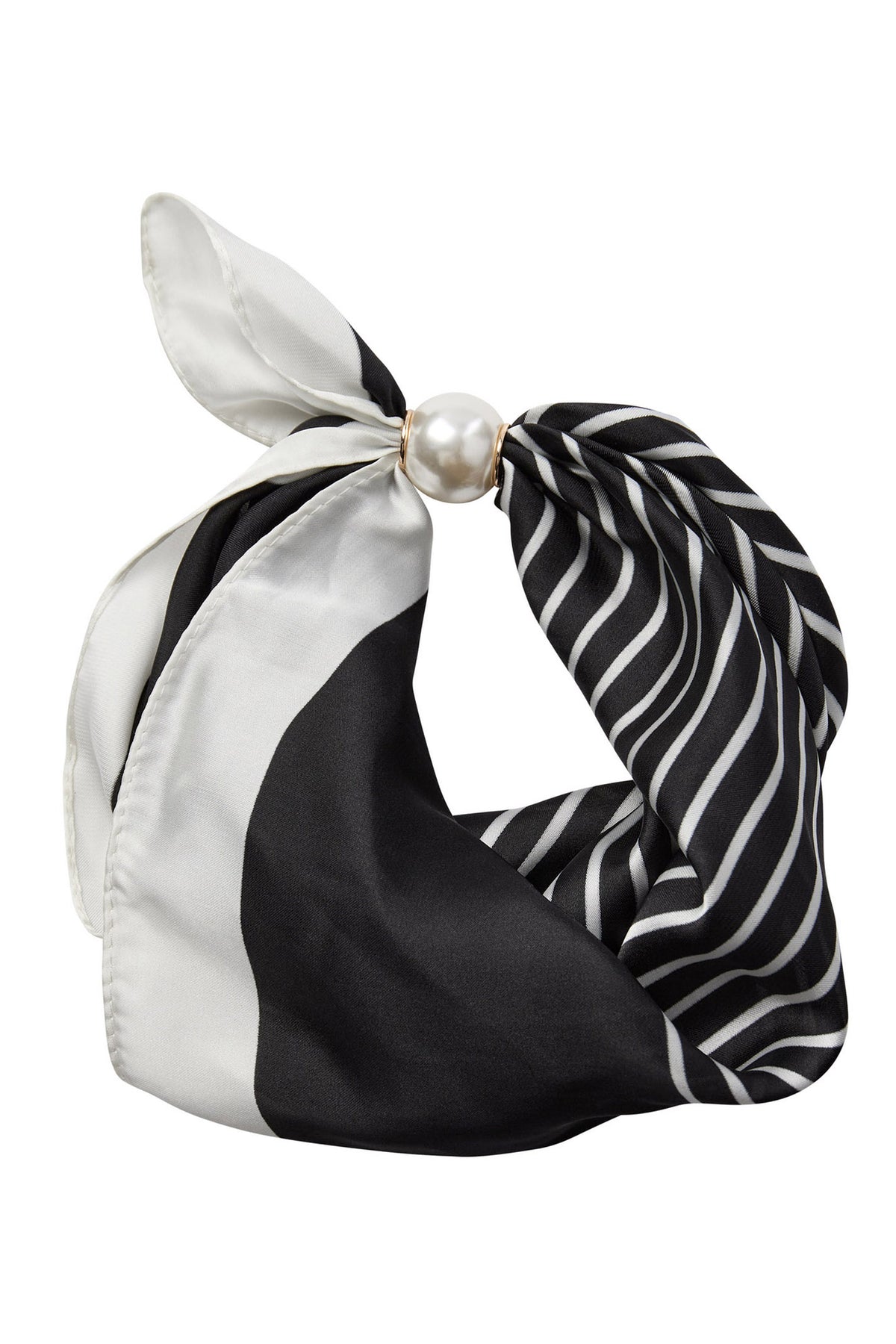 PearlCC Scarf 30002-Black Stri - 39069