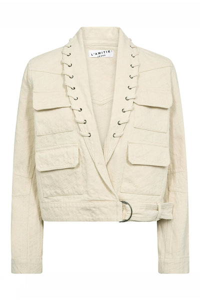 Pielle Structure Crop Jacket Pearl - HL10442 Thumbnail