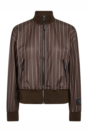 Pin Stripe Zip Sweat Mocca - HL10542