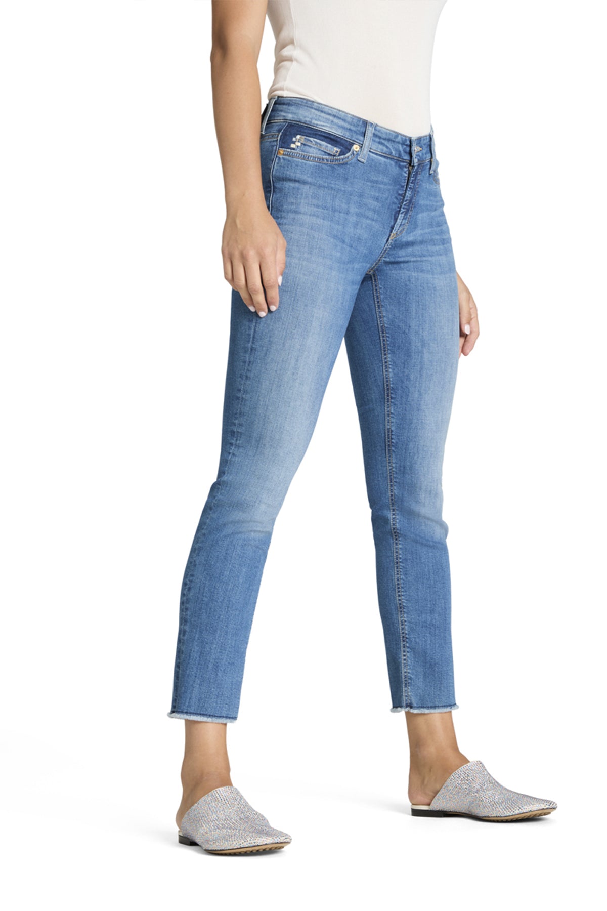 Piper Cropped Blå Denim - 0027 23 9182