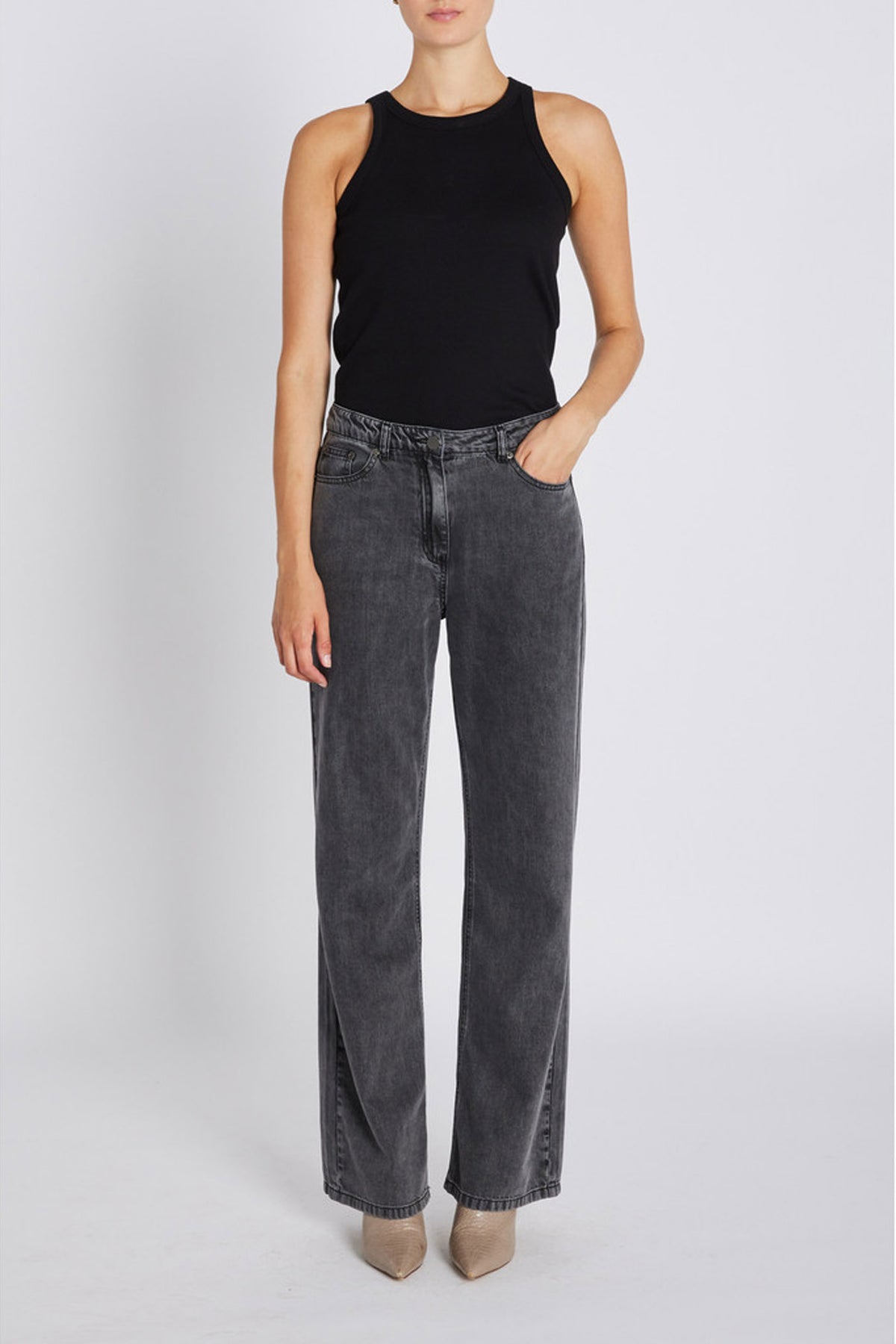 PlatieBB Loose pants Grey Denim - BBW4694