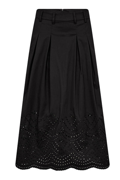 PoppyCC Pleat Scallop Skirt 96-Black - 44019 Thumbnail