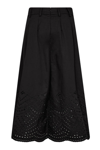 PoppyCC Pleat Scallop Skirt 96-Black - 44019 Thumbnail