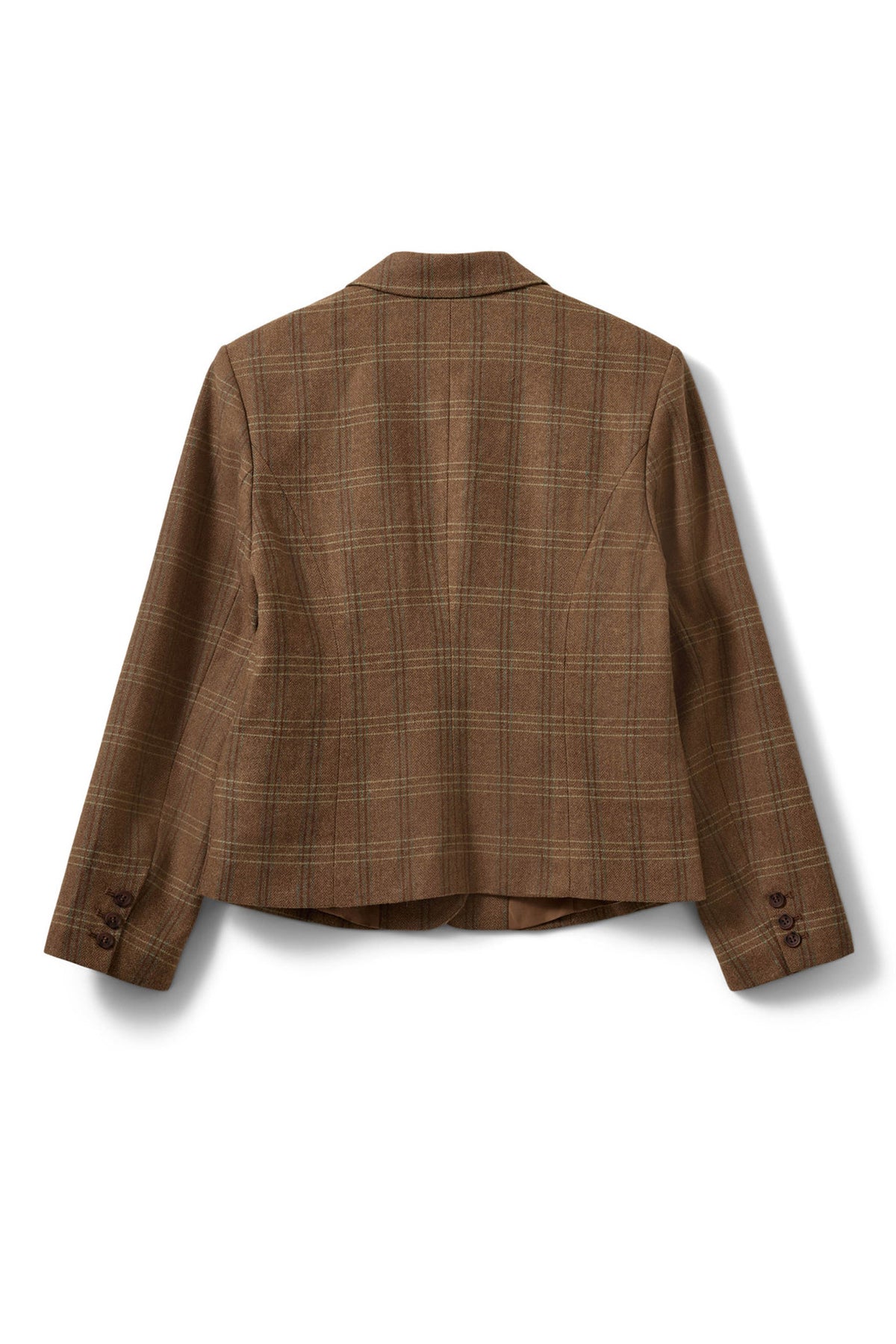 Poppysw Rutig figursydd kavaj Maple Brown Check - S263210