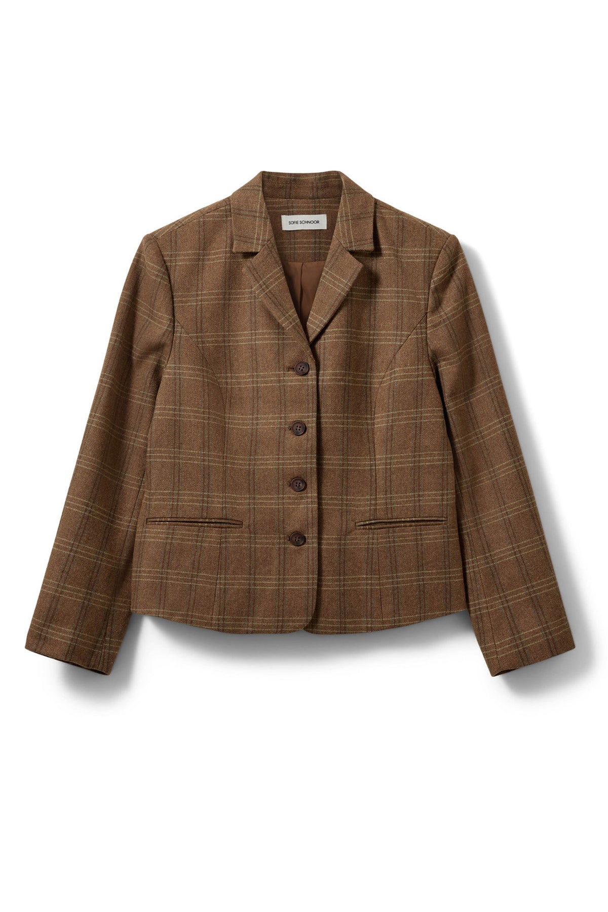 Poppysw Rutig figursydd kavaj Maple Brown Check - S263210