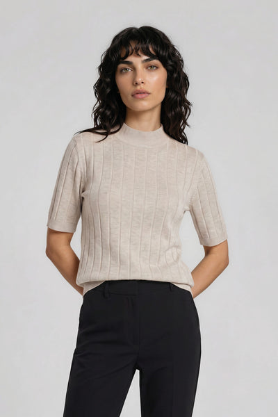 AnemoneBBGlady stickad Sand melange - BBW4059 Thumbnail