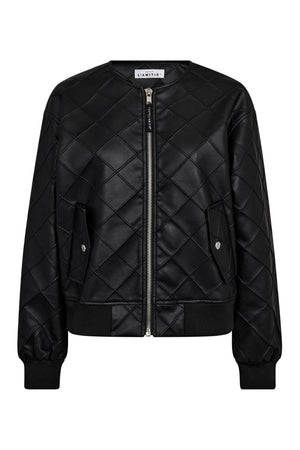 Quiltad PU-bomberjacka Svart HL10262