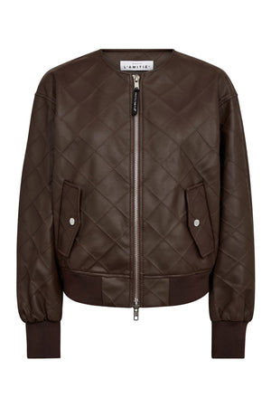 Quiltad PU-bomberjacka Mocca - HL10262