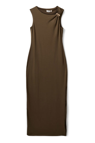 RAGNISW JERSEY MAXI DRESS 3097 Olive Brown - S262331 Thumbnail