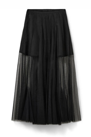ROASLYSW MAXI TULLE SKIRT 1000 Svart - S261150