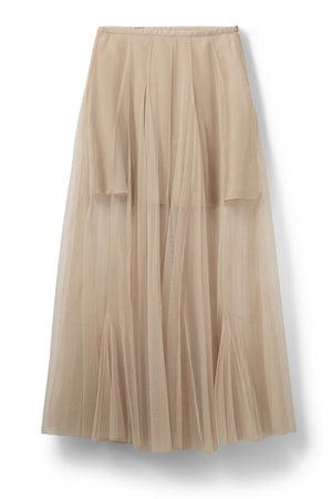 ROASLYSW MAXI TULLE SKIRT 7105 Light Sand - S261150