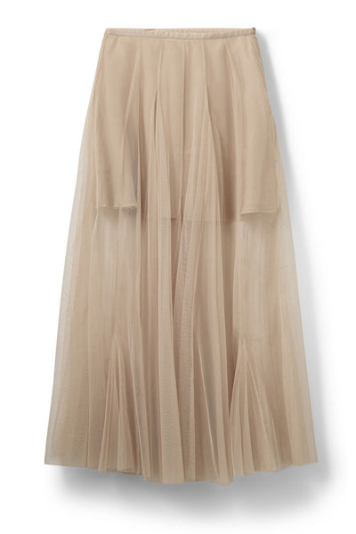 ROASLYSW MAXI TULLE SKIRT 7105 Light Sand - S261150 Thumbnail