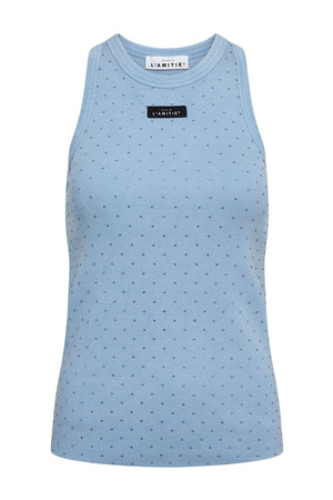 Ribbad Badge Acid Stone Linne Pale Blue Acid Wash - HL10708
