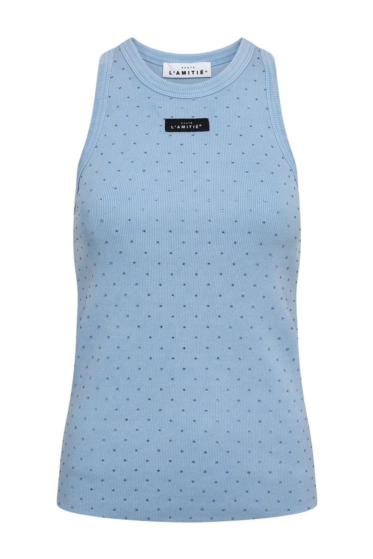 Ribbad Badge Acid Stone Linne Pale Blue Acid Wash - HL10708