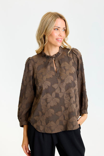 Ginger blouse Brown - 17293 Thumbnail
