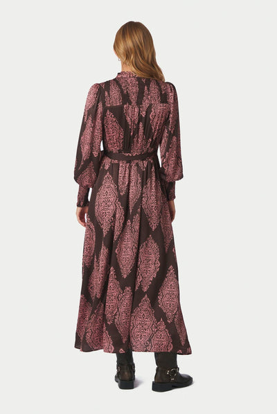 Novalee Paisley Drop Dress Mörkbrun/Evening Rose - 164473 Thumbnail
