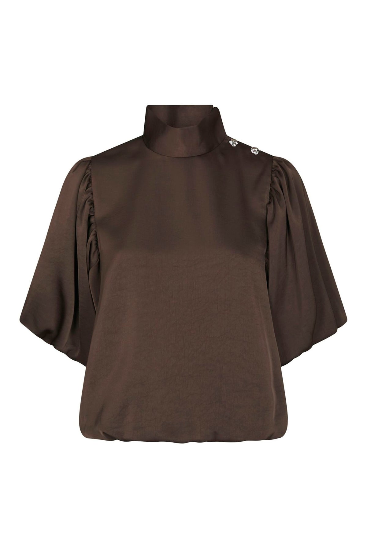 Parisa Heavy Sateen Blouse Dark brown - 170396