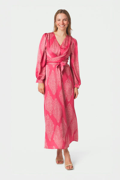 Bretti Paisley Drop Dress Cherry Pink - 168466 Thumbnail