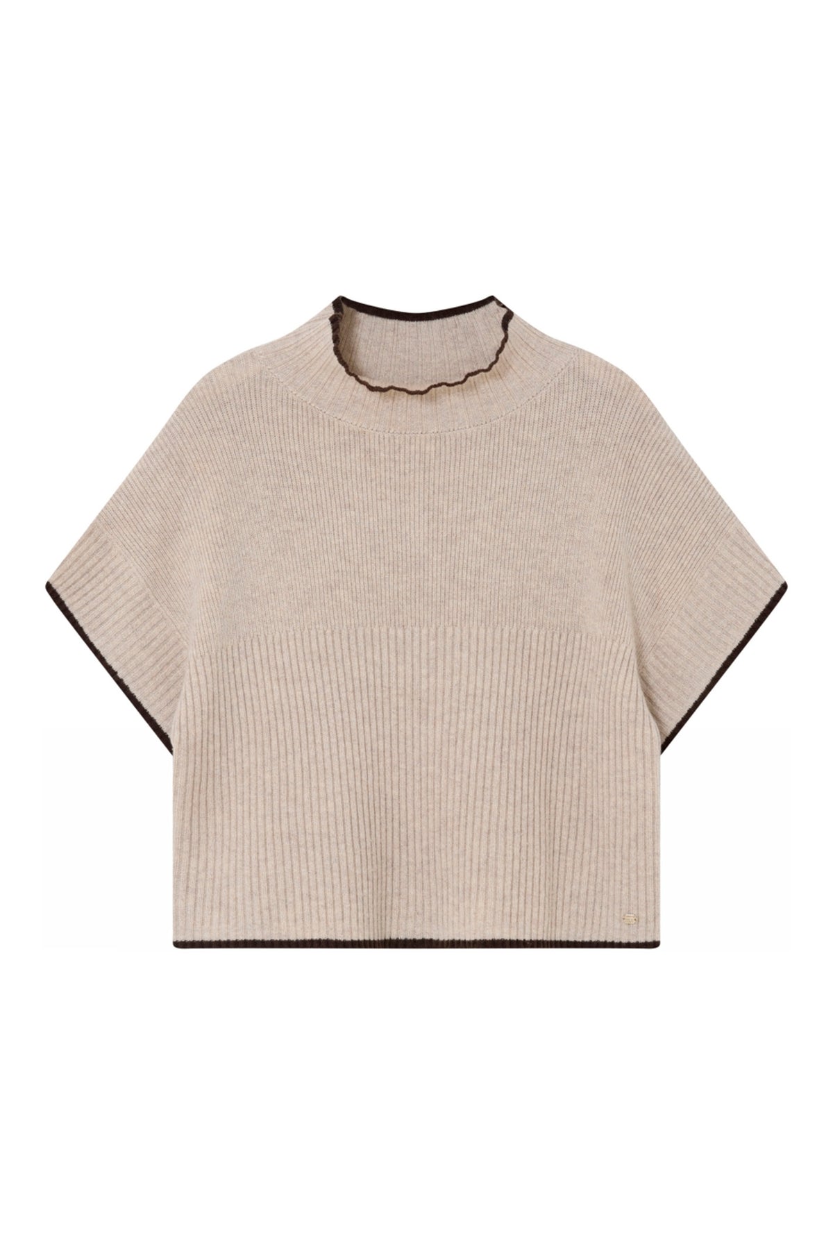 Stina, stickad cape 2044-Doeskin - 62430/3701