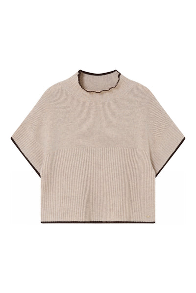 Stina, stickad cape 2044-Doeskin - 62430/3701 Thumbnail